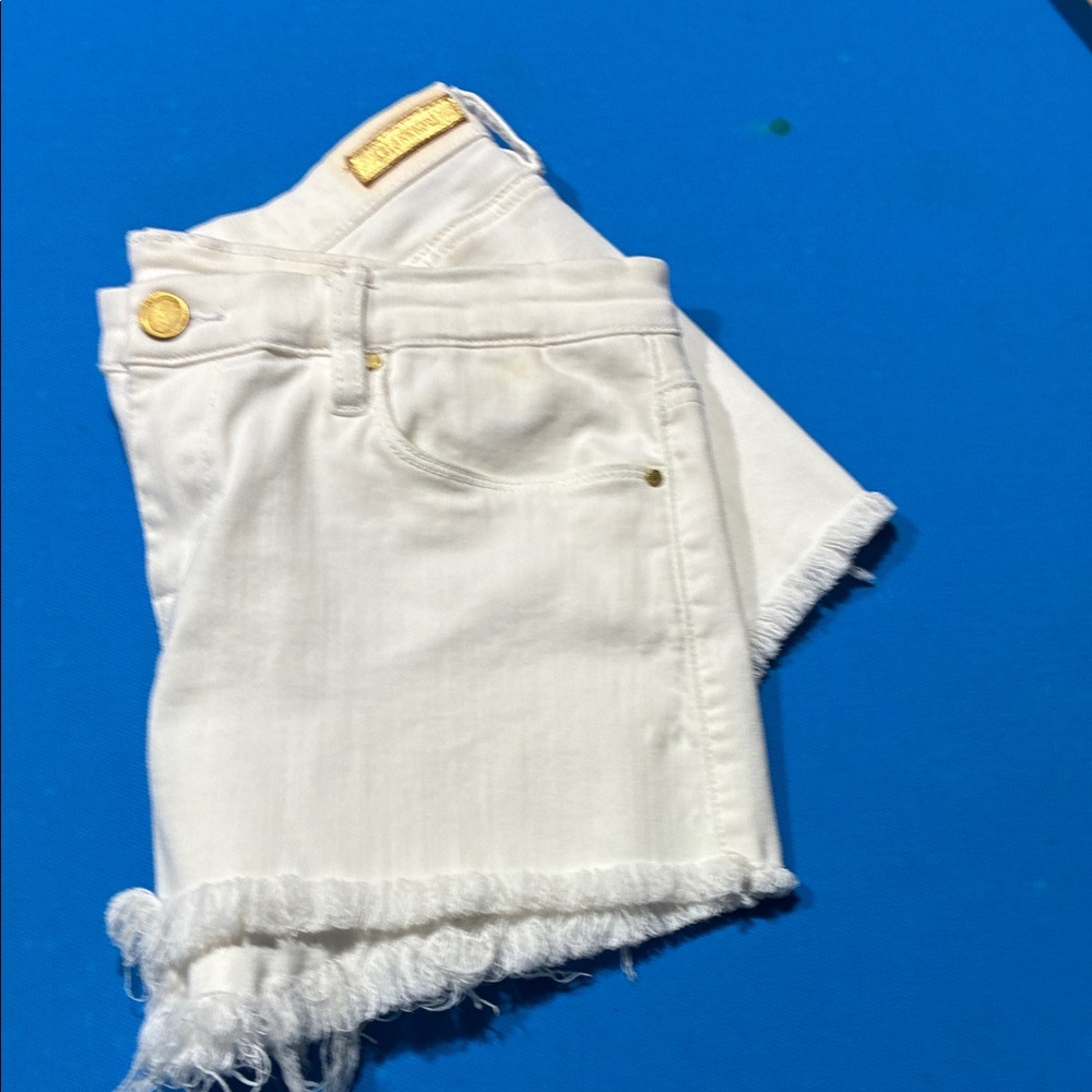 Blank NYC White Frayed Hem Denim Shorts - Picture 14 of 14